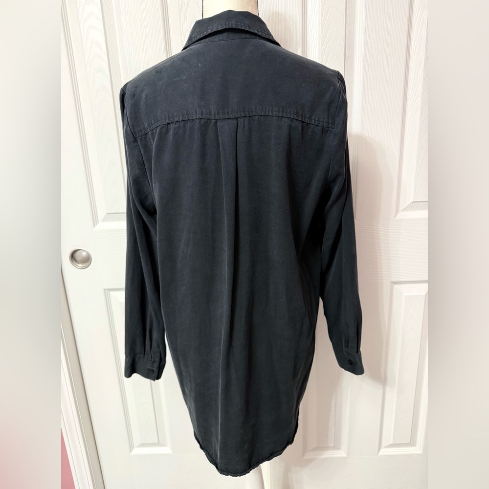 2/$30 Lucky Brand Black Lyocell Button Down Long Sleeve Top Size L #2058 - Picture 3 of 8